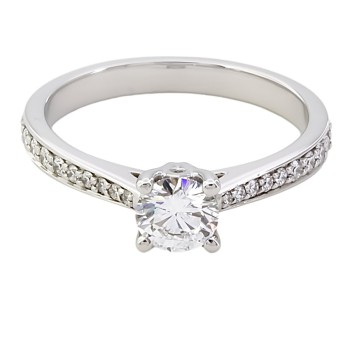 Platinum Lab grown Diamond solitaire Ring size N